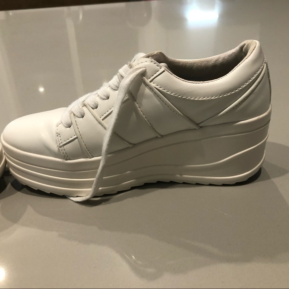 zara white platform sneakers
